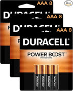 Duracell Coppertop AAA Batteries with Power Boost Ingredients, 8 Count Pack Triple A Battery with Long-Lasting Power, Alkaline AAA Battery for Household and Office Devices (Pack of 3)