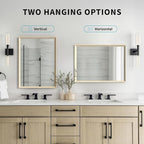Oak Wood Effect Framed Wall Mirror, 20x30 Rectangle Mirror, Anti-desilvering Tempered Glass, Sustainable& Sturdy Frame, Anti-Rust, HD Reflection &3min Fast Setup for Bathroom Living Room