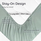 Bambaw 100% Viscose Derived from Bamboo Fitted Sheet King Size, Cooling Fitted Sheets King Size, 16’’ Deep Pocket, Cooling Mattress Sheets (Sea Glass)
