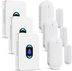 Wireless Door Chime, Daytech Door Sensor Alarm with 5 Volume for Bussiness Store Office Home When Entering, Door Ring Bell Alert 3 Transmittlers + 3 Receivers