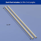 D-Line Half Round Cord Hider, Patented Cable Cover, Hide TV Wall Mount Wires, Raceway for Cords, Decorative Wire Covers, Paintable, Adhesive Cable Concealer - 2X 1.18in W x 0.59in H x 39in L - Beige