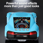 WSTER Luxury Sports Car Model Bluetooth Speaker with HD Sound, TWS Stereo Pairing, Display Screen, Built-in Microphone, Unique Bluetooth Car Speaker for Home, Party, Outdoor & Beach (Blue)