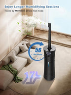 MONISEN 17L/4.5Gal Humidifier Large Room, Smart Quiet Ultrasonic Cool Mist Humidifiers for Bedroom, Covers 2000ft², 56H Runtime, 24H Timer, 3 Mist Modes Humidifiers for Home, Office, Plants, Black