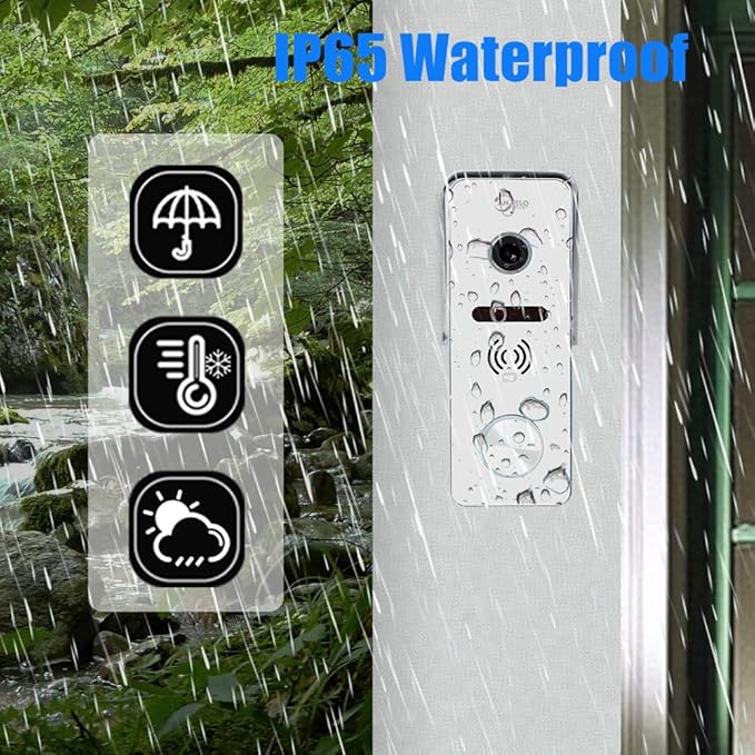 Wired Video Doorbell Intercom System 7 inch Monitor 1080P HD Camera Entry Doorphone Door Camera TUYA WiFi Smart Home Door Phone Kits for Apartment Home Villa (2 doorbell + 4 Monitor)