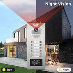 Wired Apartment Video Intercom System,1080P HD Video Doorbell, Compatible with 12 Units 7-inch Touchscreen,Supports Motion Detection,Two-Way Audio,Tuya Smart Home