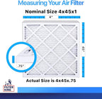 Filter King 4x45x1 Air Filter | 4-PACK | MERV 8 HVAC Pleated A/C Furnace Filters | MADE IN USA | Actual Size: 4 x 45 x .75"