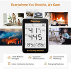 Temtop 2 Pack S1 Indoor Air Quality Monitor, Portable AQI PM2.5, Temperature, Humidity Detector for Home, Office or School, Air Quality Tester 4 More Home Monitoring, Battery Powered, Magnetic Suction