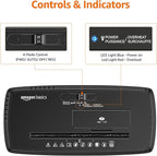Amazon Basics Paper Shredder for Home and Office, 8-Sheet Strip Cut, CD/ Credit Card Shredder, 3.4 Gallon Wastebasket , Black