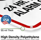 Warning 24 HR. Monitored Alarm Connected To Police Sign, 18x24 Inches, 55 mil thick HDPE (high density polyethylene), Made in USA by My Sign Center