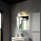 FDPBY Modern Bathroom Vanity Light 2-Lights Gold Crystal Bathroom Wall Light Vanity Light Fixtures，12.59-inch Modern Minimalist Design