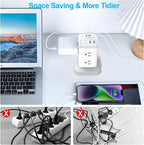 BEVA Surge Protector Tower with 8 AC & 4 USB(USB-C) Ports, 6.5 FT Extension Cord - Charging Station for Office & Dorm Room