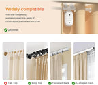 Automatic Curtain Opener - Gifts for Women and Men, Smart Curtain Opener with Remote for Roman/U/T Rails, Bluetooth Curtain Opener with App/Timer, Compatible with Alexa and Google Home