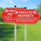 No Trespassing Signs Private Property, Video Surveillance Sign, No Trespassing Video Surveillance Signs, Aluminum Camera Signage for Property with Long Stake Easy to Install for Outdoor (2 Pack)