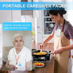 ChunHee Wireless Caregiver Pager Call Button Nurse Alert System Call Bell for Home/Elderly/Patient Emergency Vibration Pager 1 Transmitter+1 Receiver(800+Feet Operating Range)