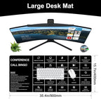 Baziabbo Office Desk Mat,Conference Call Bingo Mouse Pad for Virtual Meetings,Work from Home Computer Accessory，Non-Slip Desk Pad with Stitched Edges for Computer (Bingo)