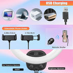 ALTSON 14'' Selfie Ring Light with 63'' Tripod Stand & Phone Holder, Dimmable LED Phone Ring Light for Video Recording/Live Streaming/Makeup/YouTube/TikTok, Circle Light with Remote for Phone&Camera