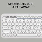 Logitech Pebble 2 Combo for Mac, Wireless Keyboard and Mouse, Slim, Quiet and Portable, Customizable, Bluetooth Mouse and Keyboard, Easy-Switch, for macOS, iPadOS - Tonal White