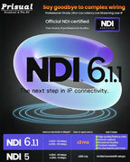 Prisual NDI 6.1.1 PTZ Camera, Ai Auto-Tracking, 20x Optical Zoom LAN USB3.0 PoE HDMI PTZ Camera for Church Services Worship Education Live Events(Official NDI Certified) PT20X-UL-N