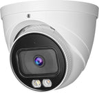 OHBET DahuaSecurity 5MP POE IP Turret Camera with AI Human/Vehicle Detection, IP67 Weatherproof, Smart Dual-Light Night Vision, Indoor/Outdoor Dome Camera, Metal Housing, Built-in Mic