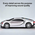 WSTER Luxury Sports Car Model Bluetooth Speaker with HD Sound, TWS Stereo Pairing, Display Screen, Built-in Microphone, Unique Bluetooth Car Speaker for Home, Party, Outdoor & Beach (Silver)