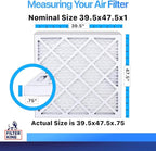 Filter King 39.5x47.5x1 Air Filter | 4-PACK | MERV 8 HVAC Pleated A/C Furnace Filters | MADE IN USA | Actual Size: 39.5 x 47.5 x .75"