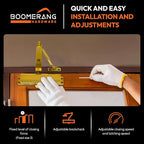 Boomerang Medium Duty Automatic Commercial Door Closer - D703 Hydraulic UL 3 hr. Fire Rated Closer, Surface-Mounted Size 3 for Home & Light Commercial Doors, Painted Brass/Gold (US4)