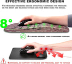 KUOSGM Mouse Pad Wrist Support, Ergonomic Mouse Pad with Massage Dot, Comfortable Computer Mouse Pad for Laptop, Wrist Rest Pain Relief Mousepad with Non-Slip PU Base for Office & Home, 12 x 8 in