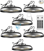 ACOHOOK Smart 200W High Bay LED Shop Lights 30000lm UFO LED Light with Smart Controller Supports Normal Mode & Motion Sensor Mode(Energy Saving) ETL Listed High Bay Lights for 25-35FT Warehouse-6Pack
