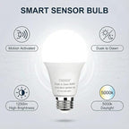 TSEXES Motion Sensor Light Bulbs, 12W (100Watt Equivalent), Motion Activated Dusk to Dawn Security LED Bulb, 3000K Soft White for Outdoor & Indoor,Porch, Stairs, Hallway, 4-Pack