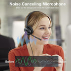 MAIRDI USB Headset with Microphone, PC Headset with Mic Noise Cancelling, Wired Computer Headset with Mute for Laptop Business Work Home Office Call Centers Teams Zoom Comfort