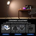 Ring Light Tripod for iPhone, 14" Selfie Ring Light with 63" Tripod Stand and Phone Holder, Professional LED Ringlight for Video Recording, Streaming, Photography, Makeup, Barber, YouTube, TikTok