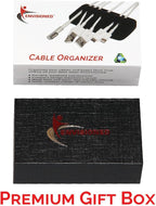 Heaviest Cable Organizer on The Market! Compact and Weighted Desktop Cord Holder and Cable Organizer, Eco-Friendly Silicone, No Bad Smell, Bundled with 4 Reusable Cable Ties! (Green)