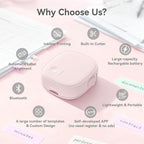 XenGro Mini Label Maker Machine with Tape AH-P05 - Portable Bluetooth Mini Label Printer, Wireless Thermal Label Maker, Waterproof & Rechargeable, Built-in Cutter, for Home, Office, Kitchen - Pink