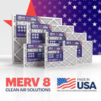 BNX 20x20x1 MERV 8 Air Filter 2 Pack - MADE IN USA - Electrostatic Pleated Air Conditioner HVAC AC Furnace Filters - Removes Dust, Mold, Pollen, Lint