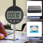 HDLNKAK Electronic Digital Dial Indicator Gauge 0-12.7mm/0.5” Inch/Metric Conversion, High Precision Probe with 0.01mm/0.0005” Resolution for Testing.