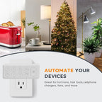 TOPELER Countdown Timer Dual Outlet, Programmable Electrical Timers Outlets with Repeat Function, Up to 4H for Lights, Fan, Appliance, Electric Bike, 3-Prong, 15A/1875W, ½ HP, 2 Pack