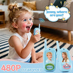 Video Walkie Talkies for Kids – Kids Walkie Talkies 2 Pack with Cute Silicone Cover, Voice Changer, 1000FT Range, Fun Indoor Outdoor Toys – Birthday Gift for Boys and Girls Ages 3-10（Blue+Blue）