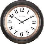 CLXEAST 18 Inch Large Illuminated Wall Clock with AI Smart Night Light Sensor,Modern Farmhouse Wall Clocks for Living Room,Bedroom,Bathroom, Kitchen, Home Office,Oil Rubbed Bronze Black