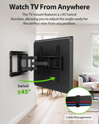USX MOUNT Full Motion TV Wall Mount for Large TVs 42-97 Inch up to 150 lbs, Wall Mount TV Bracket with Swivel and Tilt, Fits 16",18", 24" Wood Studs, Max VESA 600x400mm Fit 65+ 75+ 85 86 90 TVs XML025