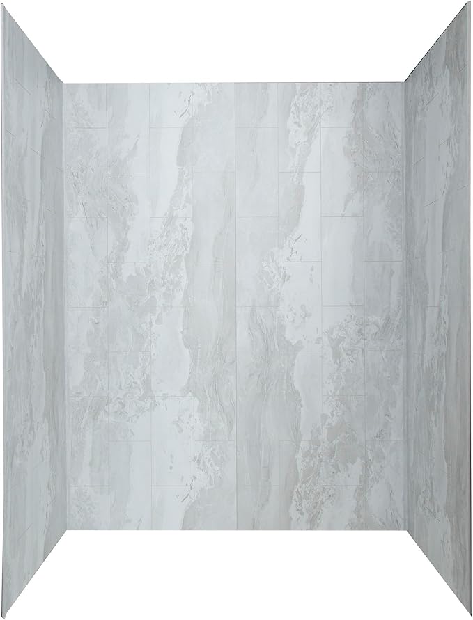 Palisade 78in x 60in x 36in Waterproof Vinyl Shower Surround Kit with Accessories in Urban Fjord