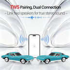 WSTER Retro American Style car Bluetooth Speaker, Portable Wireless Outdoor Speaker, TWS Stereo, Support USB/TF/AUX, Party Bluetooth Speaker with Microphone,Classic car Gifts for Men(Green)