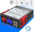 Oumefar Digital Display Intelligent Temperature Controller Dual Control for Precise Temperature Control in Home BrewingFermentation Operations (110-220V)