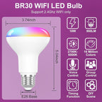 HYDONG Smart Light Bulbs，BR30 Smart Bulbs Compatible with Alexa，Flood Light Bulbs 10W 900LM,RGBCW Color Changing Light Bulb，2.4Ghz WiFi Bulb,APP Dimmable E26 Base,4Pack