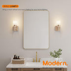 AONEON Vanity Lighting Fixtures with White Frosted Glass Champagne Bronze Wall Lamp Over Bathroom Mirror for Bedroom, Living Room, Washroom Porch T001CPG-L1