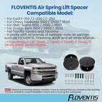 FLOVENTIS 2" Straight Air Helper Spring Spacer, Heavy-Duty Steel Compatible with Ford F150/F250/F350, Chevy, GMC, Ram, Toyota Air Springs Lift Spacer (7X1268)