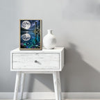 URVIP LED Glowing Photo Frame, 3D Starry-Sky Moon Animal Wall Art, 9x12 Inches Dimmable Light Up Light Painting for Bedroom, Unique Aesthetic Decor, Great Birthday Gift for Women Men