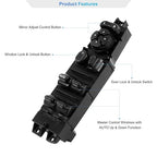 BASIKER Master Power Window Switch and Bezel Driver Side and Window Bezel Passenger Side Replacements for 2002-2010 Dodge Ram 1500 2500 3500, Black