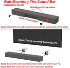 Pbxifge Sound Bar Wall Mount Brackets for Vizio Soundbar Wall Mounted Holders S3820W-C0 SB3851-C0 SB4051-D5 S5430W-C2 SB3651-E6 S2920W-C0 Mounting Bracket Kit with Screws