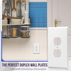 ENERLITES Jumbo Duplex Receptacle Outlet Wall Plate, Large Electrical Outlet Covers, Over-Size 1-Gang 5.5" x 3.5", Polycarbonate Thermoplastic, 8821O-W-20PCS, White (20 Pack)