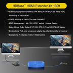 HDMI Extender Over Ethernet 4k 60HZ Uncompressed 18G/BPS Over Single Cat5/6 up to 40m(165ft), RS232+POE+IR+HDCP2.2, HDR CEC EDID Management.